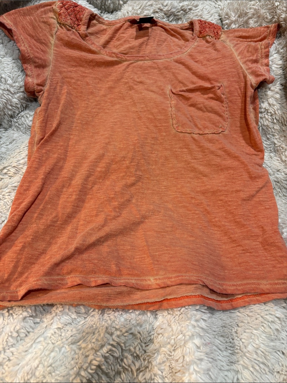 Calvin Klein Women’s Medium Coral Slub Knit Tee